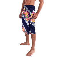 Blue Polynesia Lavalava Plumeria With Hibiscus Pattern Tropical Vibes LT14 - Polynesian Pride