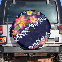 Blue Polynesia Spare Tire Cover Plumeria With Hibiscus Pattern Tropical Vibes LT14 Blue - Polynesian Pride