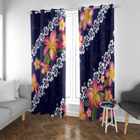 Blue Polynesia Window Curtain Plumeria With Hibiscus Pattern Tropical Vibes LT14 With Grommets Blue - Polynesian Pride