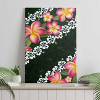 Green Polynesia Canvas Wall Art Plumeria With Hibiscus Pattern Tropical Vibes LT14 - Polynesian Pride