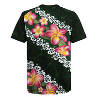 Green Polynesia Rugby Jersey Plumeria With Hibiscus Pattern Tropical Vibes LT14 - Polynesian Pride