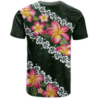 Green Polynesia T Shirt Plumeria With Hibiscus Pattern Tropical Vibes