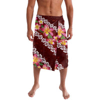 Oxblood Polynesia Lavalava Plumeria With Hibiscus Pattern Tropical Vibes LT14 Oxblood - Polynesian Pride