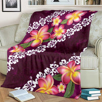 Pink Polynesia Blanket Plumeria With Hibiscus Pattern Tropical Vibes LT14 - Polynesian Pride