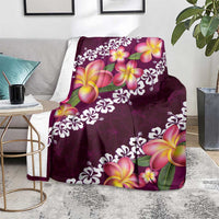 Pink Polynesia Blanket Plumeria With Hibiscus Pattern Tropical Vibes LT14 - Polynesian Pride