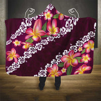 Pink Polynesia Hooded Blanket Plumeria With Hibiscus Pattern Tropical Vibes LT14 - Polynesian Pride