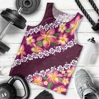 Pink Polynesia Men Tank Top Plumeria With Hibiscus Pattern Tropical Vibes LT14 - Polynesian Pride