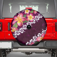 Pink Polynesia Spare Tire Cover Plumeria With Hibiscus Pattern Tropical Vibes LT14 - Polynesian Pride