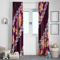 Pink Polynesia Window Curtain Plumeria With Hibiscus Pattern Tropical Vibes LT14 - Polynesian Pride