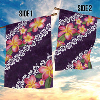 Purple Polynesia Garden Flag Plumeria With Hibiscus Pattern Tropical Vibes LT14 - Polynesian Pride