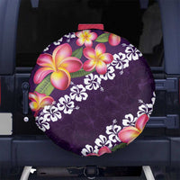 Purple Polynesia Spare Tire Cover Plumeria With Hibiscus Pattern Tropical Vibes LT14 - Polynesian Pride