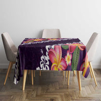 Purple Polynesia Tablecloth Plumeria With Hibiscus Pattern Tropical Vibes LT14 - Polynesian Pride