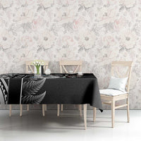 Personalised New Zealand Darts Tablecloth Aotearoa Fern Mix Paua Shell Manaia - Black LT14 - Polynesian Pride