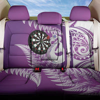 Personalised New Zealand Darts Back Car Seat Cover Aotearoa Fern Mix Paua Shell Manaia - Purple