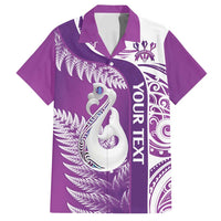 Personalised New Zealand Darts Family Matching Tank Maxi Dress and Hawaiian Shirt Aotearoa Fern Mix Paua Shell Manaia - Purple