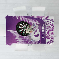 Personalised New Zealand Darts Tablecloth Aotearoa Fern Mix Paua Shell Manaia - Purple LT14 Purple - Polynesian Pride
