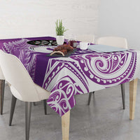 Personalised New Zealand Darts Tablecloth Aotearoa Fern Mix Paua Shell Manaia - Purple LT14 - Polynesian Pride