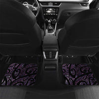 New Zealand Silver Fern Rugby Custom Car Mats Go All Black Purple Maori Paua Shell - Polynesian Pride