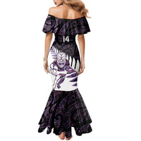 New Zealand Silver Fern Rugby Custom Family Matching Mermaid Dress and Hawaiian Shirt Go All Black Purple Maori Paua Shell - Polynesian Pride