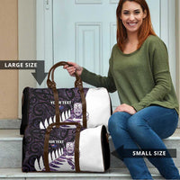 New Zealand Silver Fern Rugby Custom Travel Bag Go All Black Purple Maori Paua Shell - Polynesian Pride