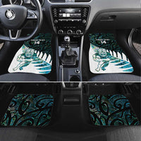 New Zealand Silver Fern Rugby Custom Car Mats Go All Black Turquoise Maori Paua Shell - Polynesian Pride