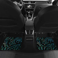 New Zealand Silver Fern Rugby Custom Car Mats Go All Black Turquoise Maori Paua Shell - Polynesian Pride