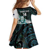 New Zealand Silver Fern Rugby Custom Family Matching Long Sleeve Bodycon Dress and Hawaiian Shirt Go All Black Turquoise Maori Paua Shell - Polynesian Pride