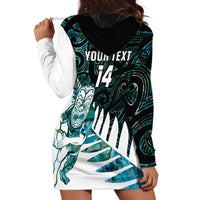 New Zealand Silver Fern Rugby Custom Hoodie Dress Go All Black Turquoise Maori Paua Shell - Polynesian Pride