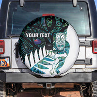 New Zealand Silver Fern Rugby Custom Spare Tire Cover Go All Black Turquoise Maori Paua Shell - Polynesian Pride