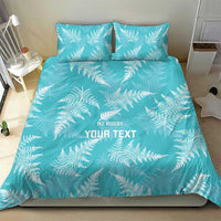 New Zealand Silver Fern Rugby Custom Bedding Set Go Aotearoa Champions Turquoise Version - Polynesian Pride