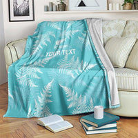 New Zealand Silver Fern Rugby Custom Blanket Go Aotearoa Champions Turquoise Version - Polynesian Pride