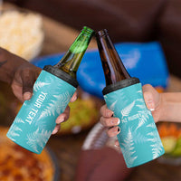 New Zealand Silver Fern Rugby Custom 4 in 1 Can Cooler Tumbler Go Aotearoa Champions Turquoise Version - Polynesian Pride