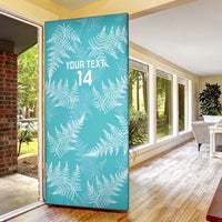 New Zealand Silver Fern Rugby Custom Door Cover Go Aotearoa Champions Turquoise Version - Polynesian Pride