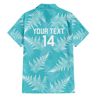 New Zealand Silver Fern Rugby Custom Family Matching Short Sleeve Bodycon Dress and Hawaiian Shirt Go Aotearoa Champions Turquoise Version - Polynesian Pride