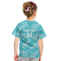 New Zealand Silver Fern Rugby Custom Kid T Shirt Go Aotearoa Champions Turquoise Version - Polynesian Pride
