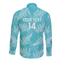 New Zealand Silver Fern Rugby Custom Long Sleeve Button Shirt Go Aotearoa Champions Turquoise Version - Polynesian Pride