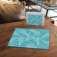 New Zealand Silver Fern Rugby Custom Puzzle Go Aotearoa Champions Turquoise Version - Polynesian Pride