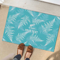 New Zealand Silver Fern Rugby Custom Rubber Doormat Go Aotearoa Champions Turquoise Version - Polynesian Pride