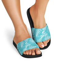 New Zealand Silver Fern Rugby Custom Slide Sandals Go Aotearoa Champions Turquoise Version - Polynesian Pride