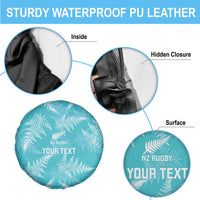 New Zealand Silver Fern Rugby Custom Spare Tire Cover Go Aotearoa Champions Turquoise Version - Polynesian Pride