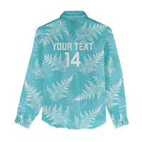 New Zealand Silver Fern Rugby Custom Women Casual Shirt Go Aotearoa Champions Turquoise Version - Polynesian Pride