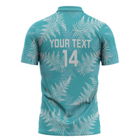 New Zealand Silver Fern Rugby Custom Zipper Polo Shirt Go Aotearoa Champions Turquoise Version - Polynesian Pride