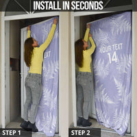 New Zealand Silver Fern Rugby Custom Door Cover Go Aotearoa Champions Purple Version - Polynesian Pride