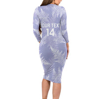 New Zealand Silver Fern Rugby Custom Family Matching Long Sleeve Bodycon Dress and Hawaiian Shirt Go Aotearoa Champions Purple Version - Polynesian Pride