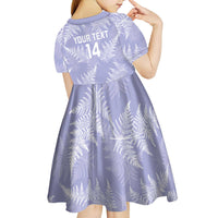 New Zealand Silver Fern Rugby Custom Kid Short Sleeve Dress Go Aotearoa Champions Purple Version - Polynesian Pride