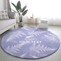 New Zealand Silver Fern Rugby Custom Round Carpet Go Aotearoa Champions Purple Version - Polynesian Pride