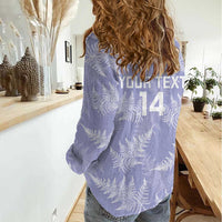 New Zealand Silver Fern Rugby Custom Women Casual Shirt Go Aotearoa Champions Purple Version - Polynesian Pride