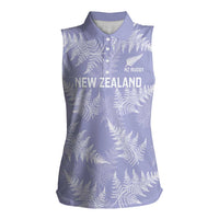 New Zealand Silver Fern Rugby Custom Women Sleeveless Polo Shirt Go Aotearoa Champions Purple Version - Polynesian Pride