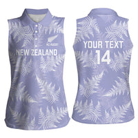 New Zealand Silver Fern Rugby Custom Women Sleeveless Polo Shirt Go Aotearoa Champions Purple Version - Polynesian Pride