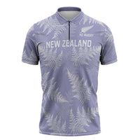 New Zealand Silver Fern Rugby Custom Zipper Polo Shirt Go Aotearoa Champions Purple Version LT14 Purple - Polynesian Pride